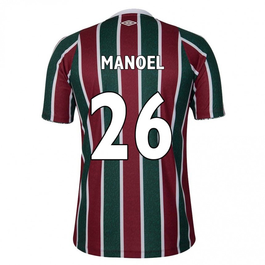 Kids Football Manoel #26 Green Maroon White Home Jersey 2024/25 T-Shirt