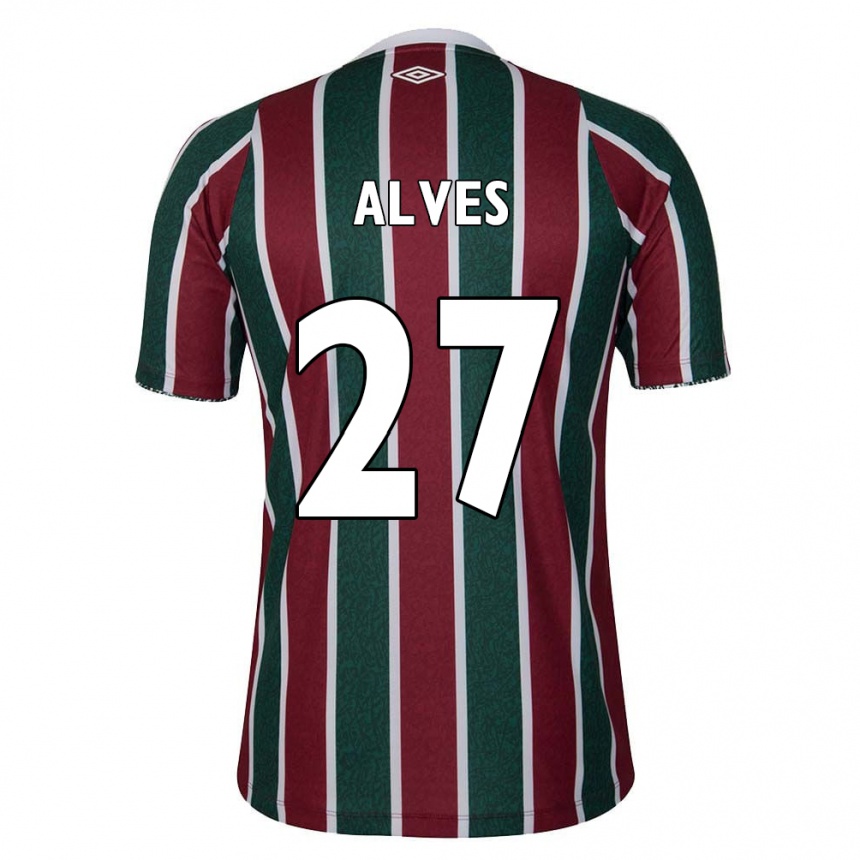 Kids Football Felipe Alves #27 Green Maroon White Home Jersey 2024/25 T-Shirt