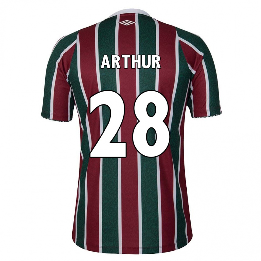 Kids Football Arthur #28 Green Maroon White Home Jersey 2024/25 T-Shirt