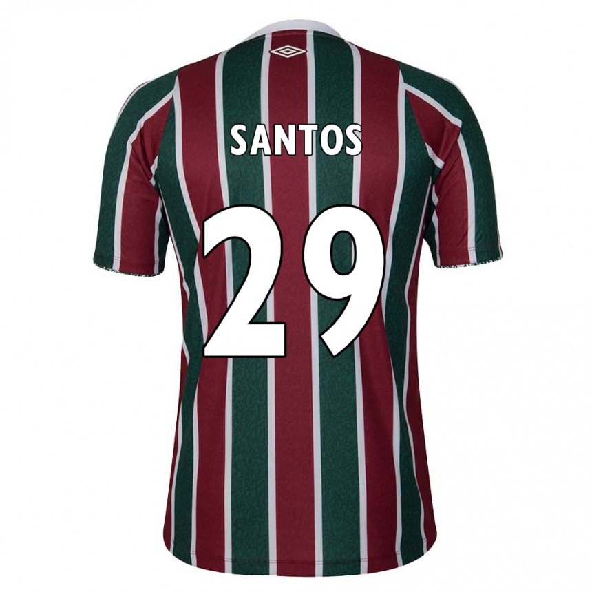 Kids Football Thiago Santos #29 Green Maroon White Home Jersey 2024/25 T-Shirt