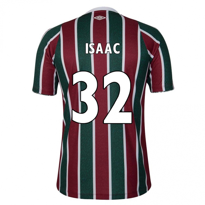 Kids Football Isaac #32 Green Maroon White Home Jersey 2024/25 T-Shirt