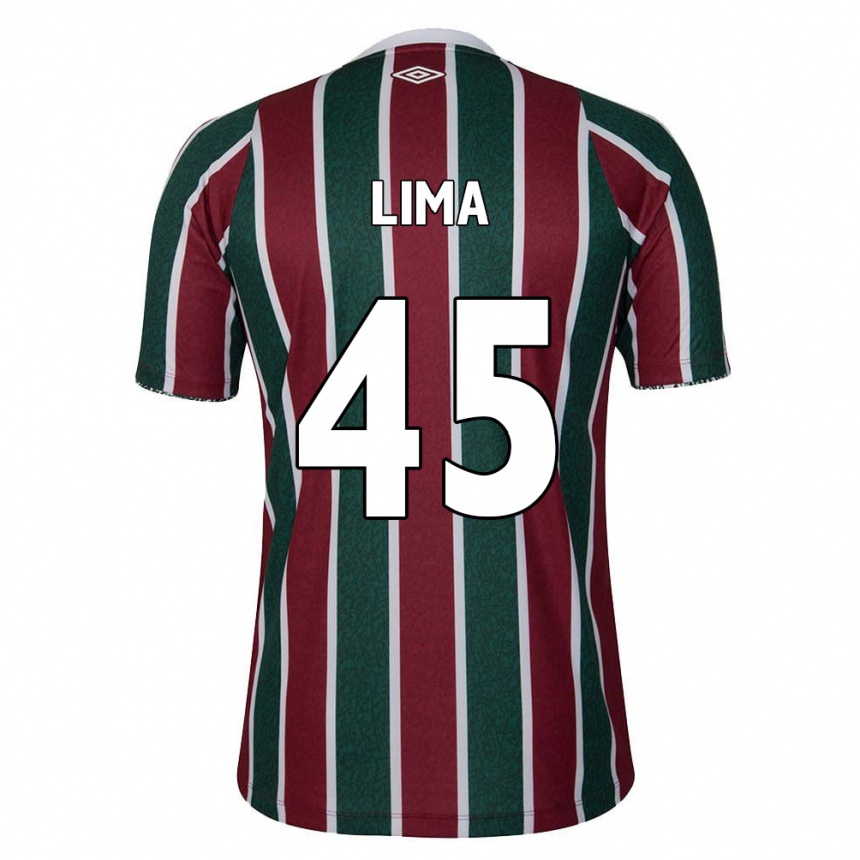 Kids Football Lima #45 Green Maroon White Home Jersey 2024/25 T-Shirt