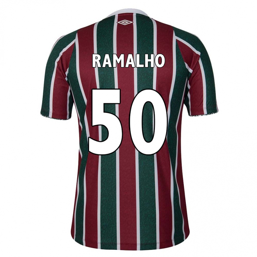 Kids Football Gustavo Ramalho #50 Green Maroon White Home Jersey 2024/25 T-Shirt