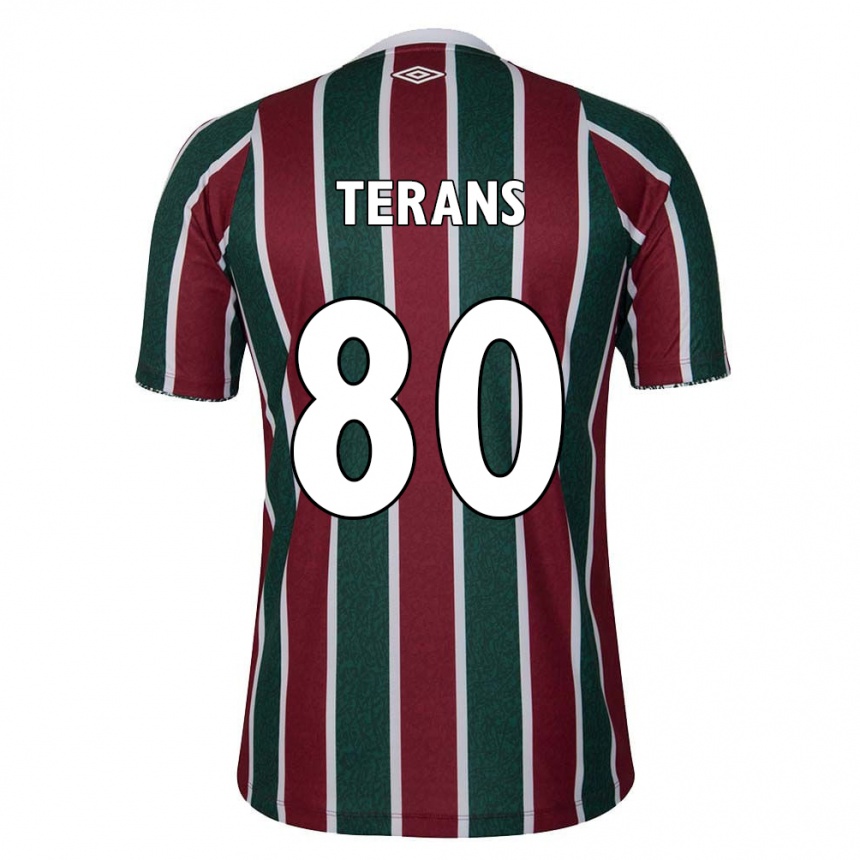 Kids Football David Terans #80 Green Maroon White Home Jersey 2024/25 T-Shirt