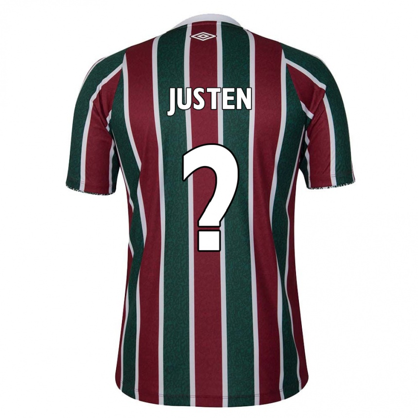 Kids Football Justen #0 Green Maroon White Home Jersey 2024/25 T-Shirt