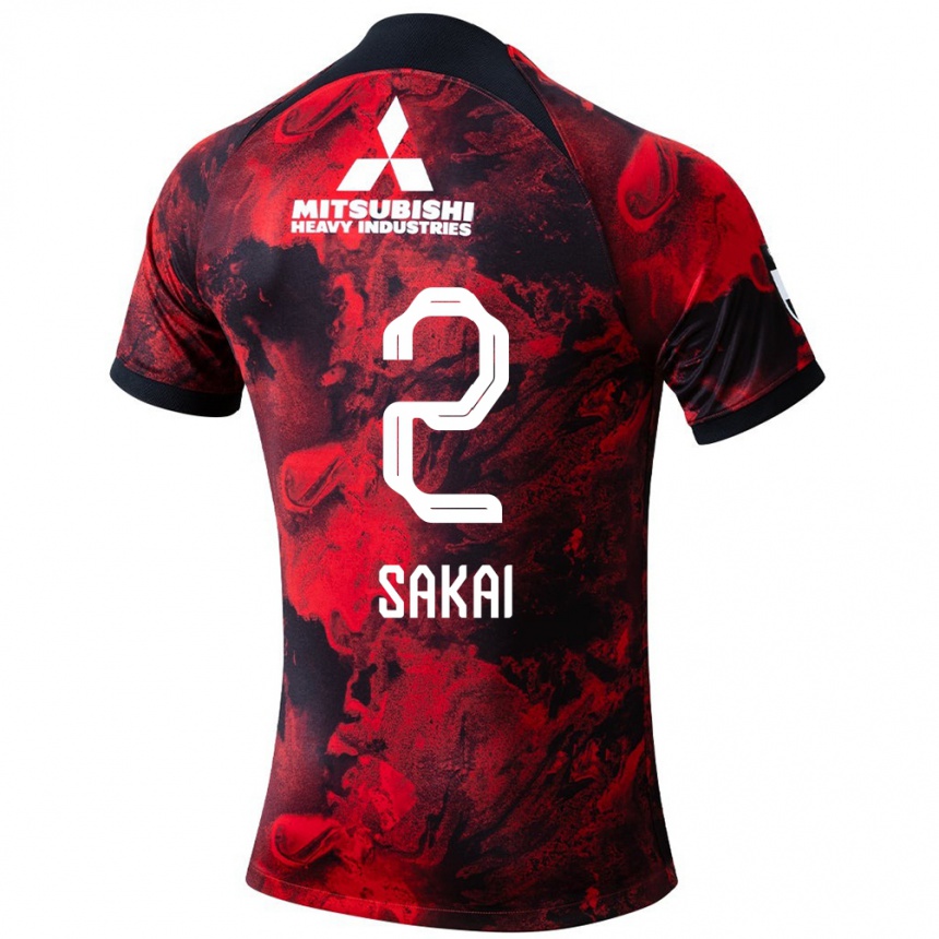 Kids Football Hiroki Sakai #2 Red Black Home Jersey 2024/25 T-Shirt