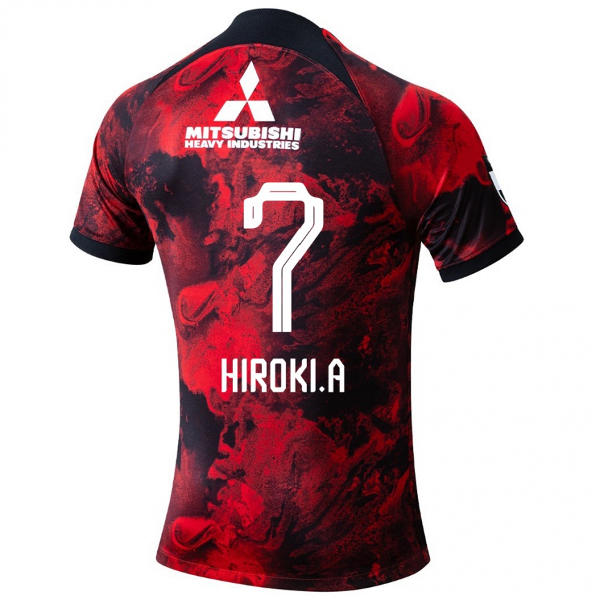 Kids Football Hiroki Abe #7 Red Black Home Jersey 2024/25 T-Shirt