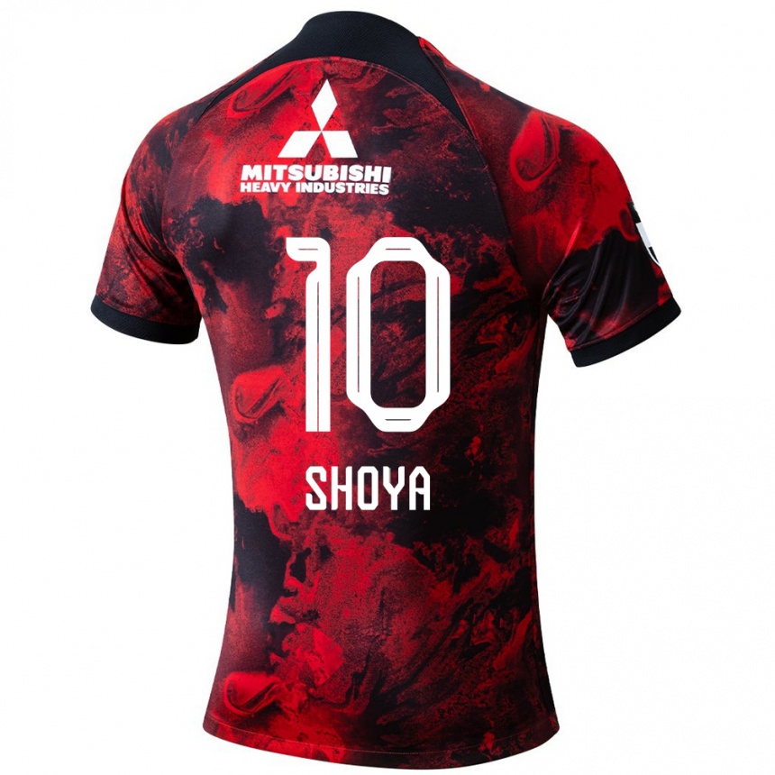 Kids Football Shoya Nakajima #10 Red Black Home Jersey 2024/25 T-Shirt