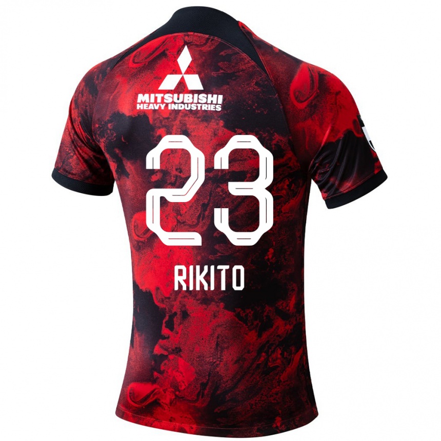 Kids Football Rikito Inoue #23 Red Black Home Jersey 2024/25 T-Shirt