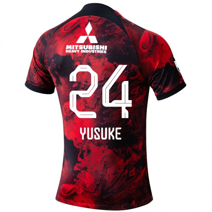 Kids Football Yusuke Matsuo #24 Red Black Home Jersey 2024/25 T-Shirt