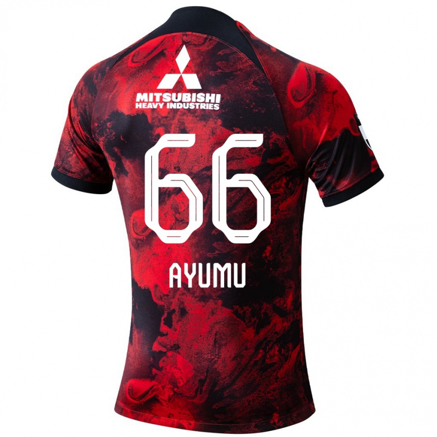 Kids Football Ayumu Ohata #66 Red Black Home Jersey 2024/25 T-Shirt