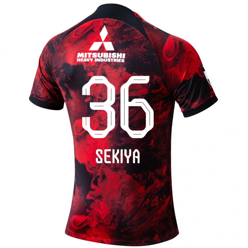 Kids Football Hikaru Sekiya #36 Red Black Home Jersey 2024/25 T-Shirt