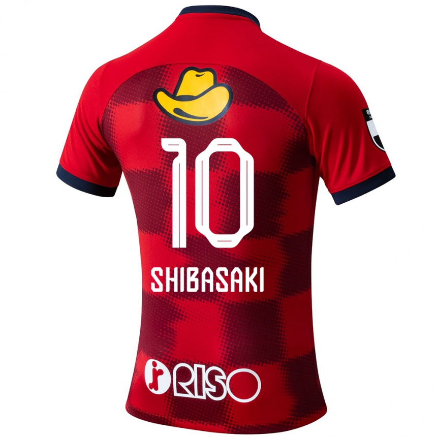 Kids Football Gaku Shibasaki #10 Red Blue White Home Jersey 2024/25 T-Shirt