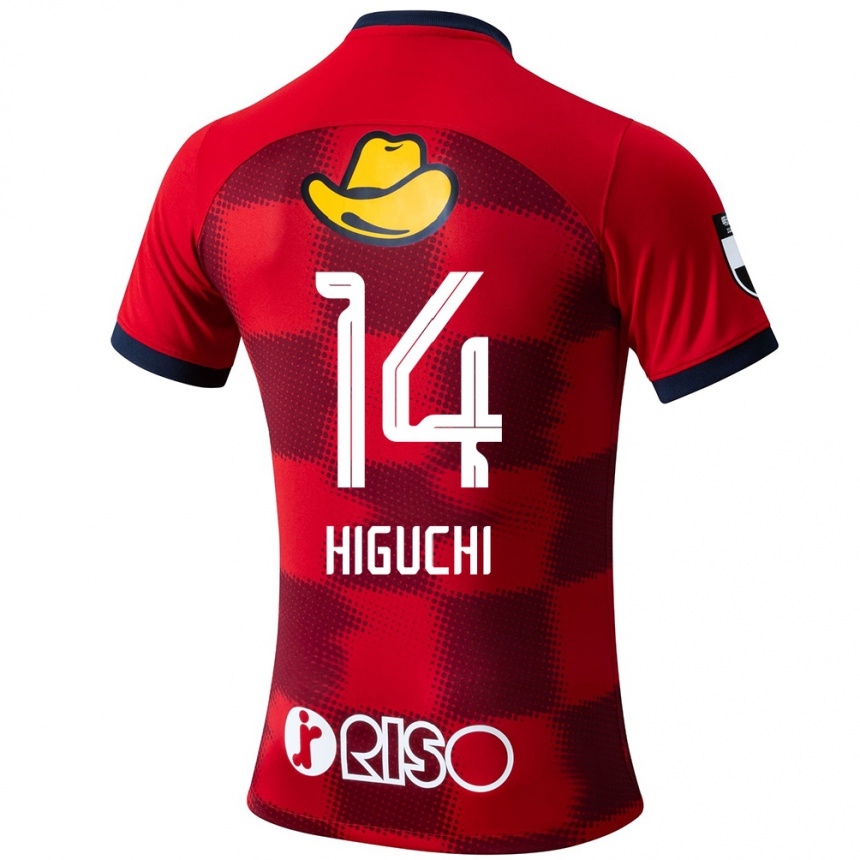 Kids Football Yuta Higuchi #14 Red Blue White Home Jersey 2024/25 T-Shirt