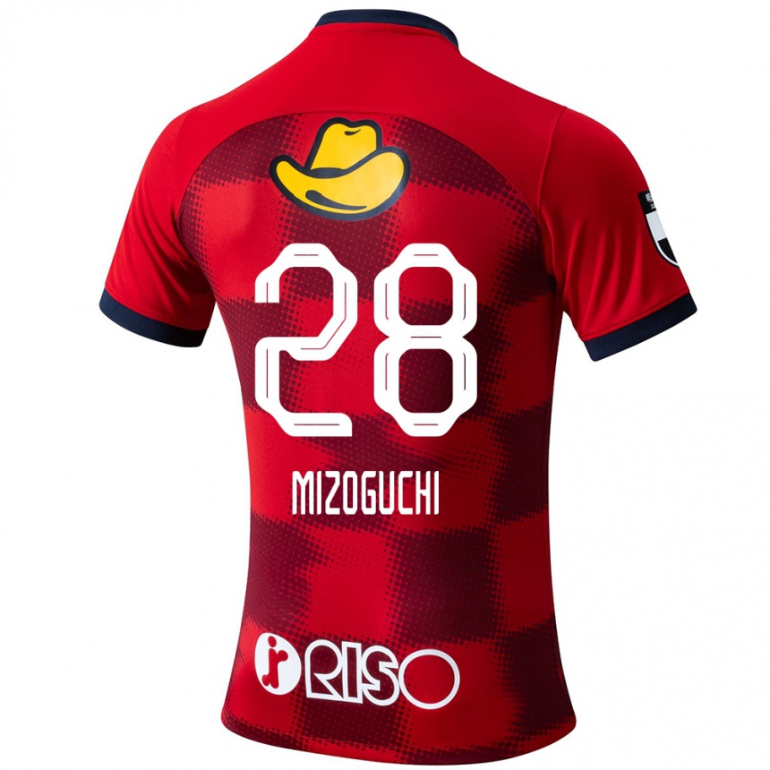 Kids Football Shuhei Mizoguchi #28 Red Blue White Home Jersey 2024/25 T-Shirt