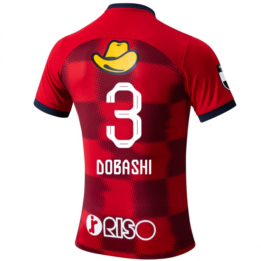 Kids Football Ryunosuke Dobashi #3 Red Blue White Home Jersey 2024/25 T-Shirt