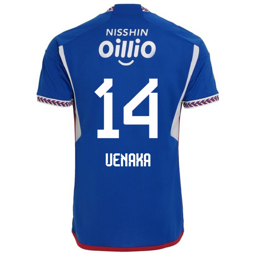 Kids Football Asahi Uenaka #14 Blue White Red Home Jersey 2024/25 T-Shirt