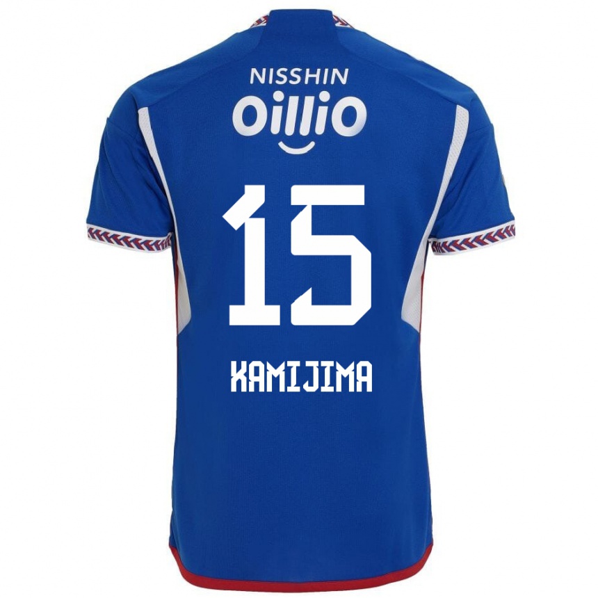 Kids Football Takumi Kamijima #15 Blue White Red Home Jersey 2024/25 T-Shirt