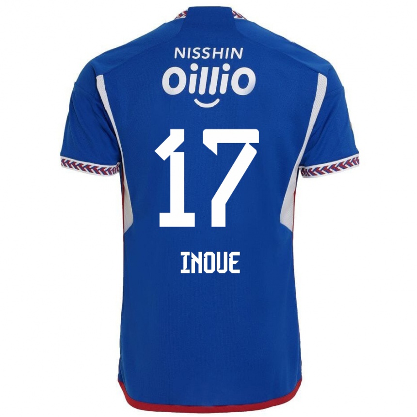 Kids Football Kenta Inoue #17 Blue White Red Home Jersey 2024/25 T-Shirt