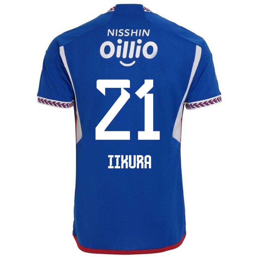 Kids Football Hiroki Iikura #21 Blue White Red Home Jersey 2024/25 T-Shirt