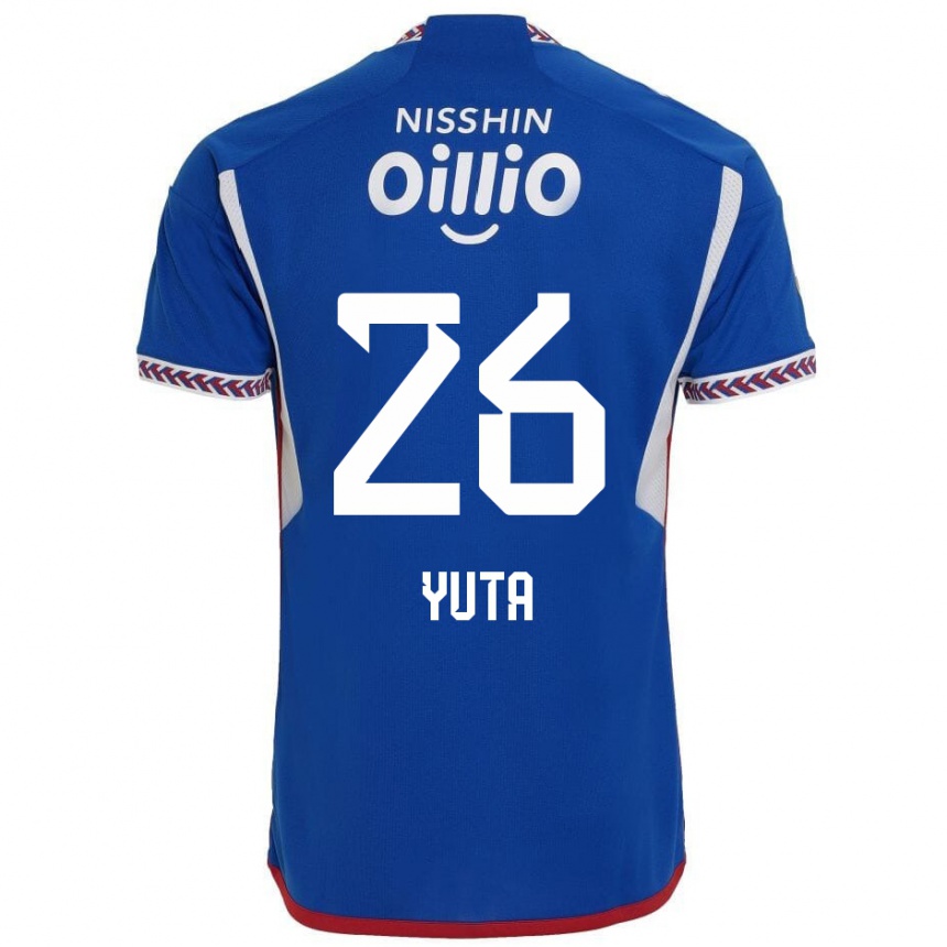 Kids Football Yuta Koike #26 Blue White Red Home Jersey 2024/25 T-Shirt