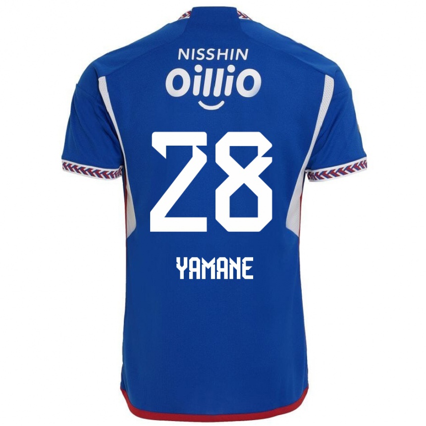 Kids Football Riku Yamane #28 Blue White Red Home Jersey 2024/25 T-Shirt