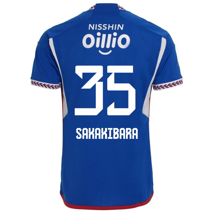 Kids Football Keigo Sakakibara #35 Blue White Red Home Jersey 2024/25 T-Shirt