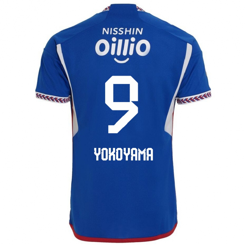 Kids Football Shunsuke Yokoyama #9 Blue White Red Home Jersey 2024/25 T-Shirt