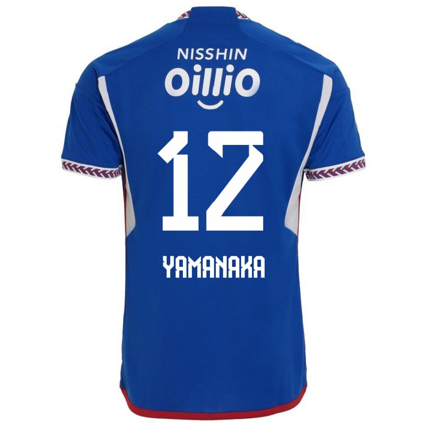 Kids Football Yuki Yamanaka #12 Blue White Red Home Jersey 2024/25 T-Shirt