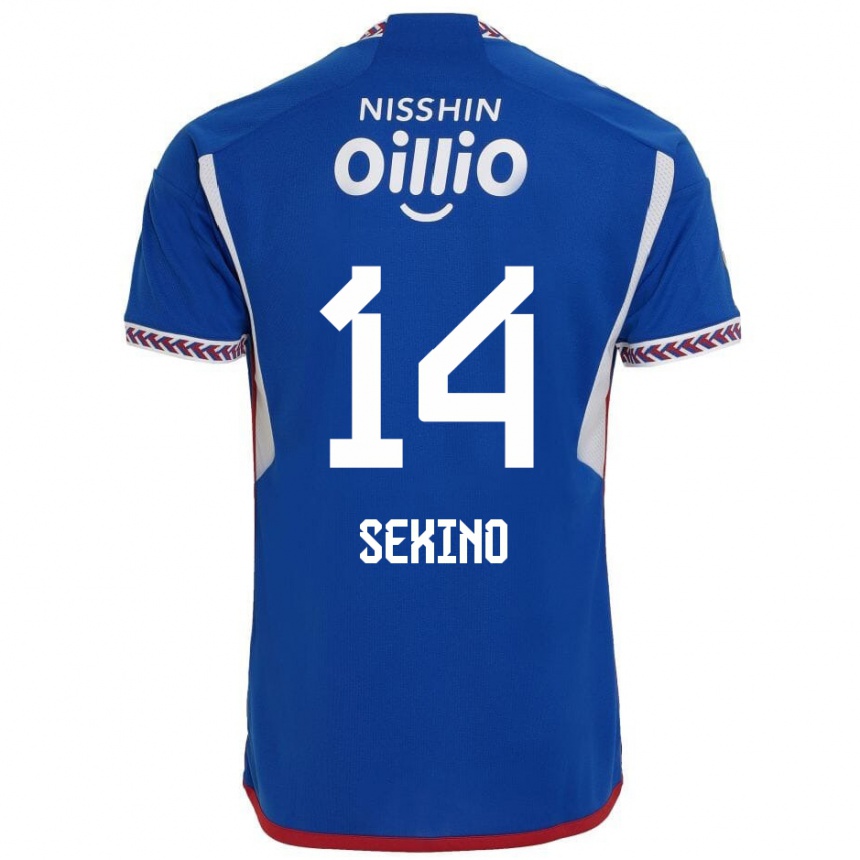 Kids Football Aiki Sekino #14 Blue White Red Home Jersey 2024/25 T-Shirt