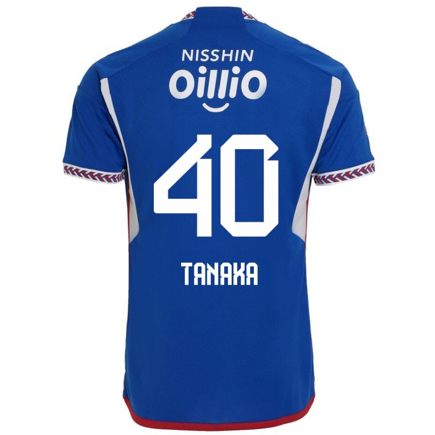 Kids Football Hiei Tanaka #40 Blue White Red Home Jersey 2024/25 T-Shirt