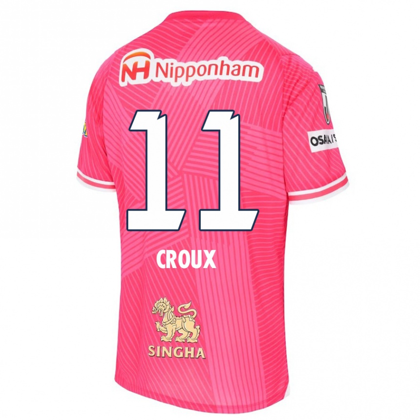 Kids Football Jordy Croux #11 Pink White Home Jersey 2024/25 T-Shirt