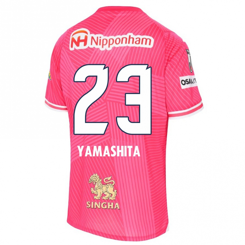 Kids Football Tatsuya Yamashita #23 Pink White Home Jersey 2024/25 T-Shirt