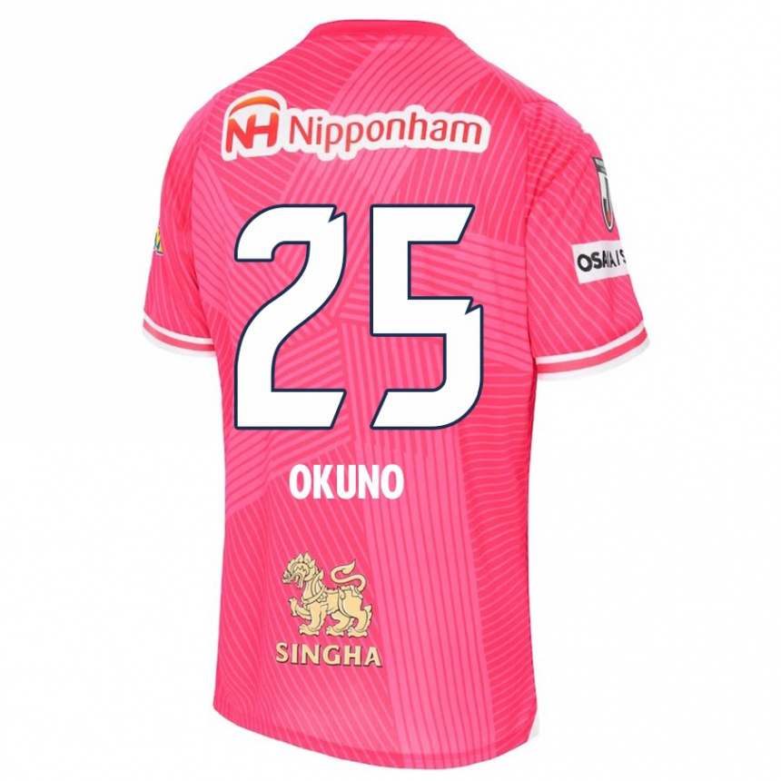 Kids Football Hiroaki Okuno #25 Pink White Home Jersey 2024/25 T-Shirt