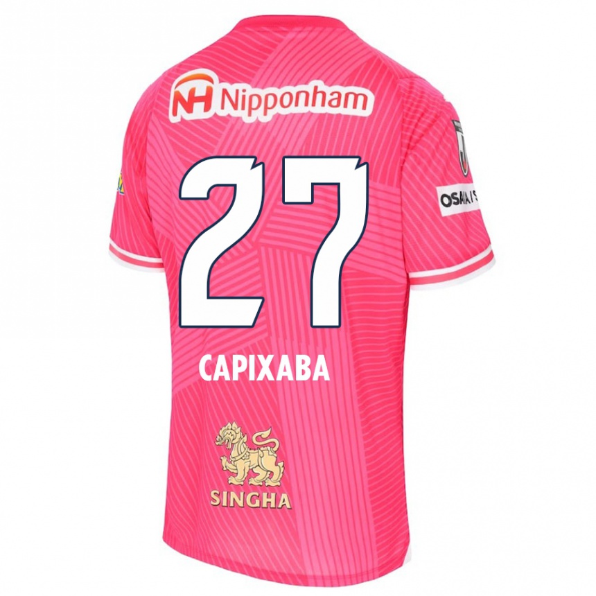 Kids Football Capixaba #27 Pink White Home Jersey 2024/25 T-Shirt