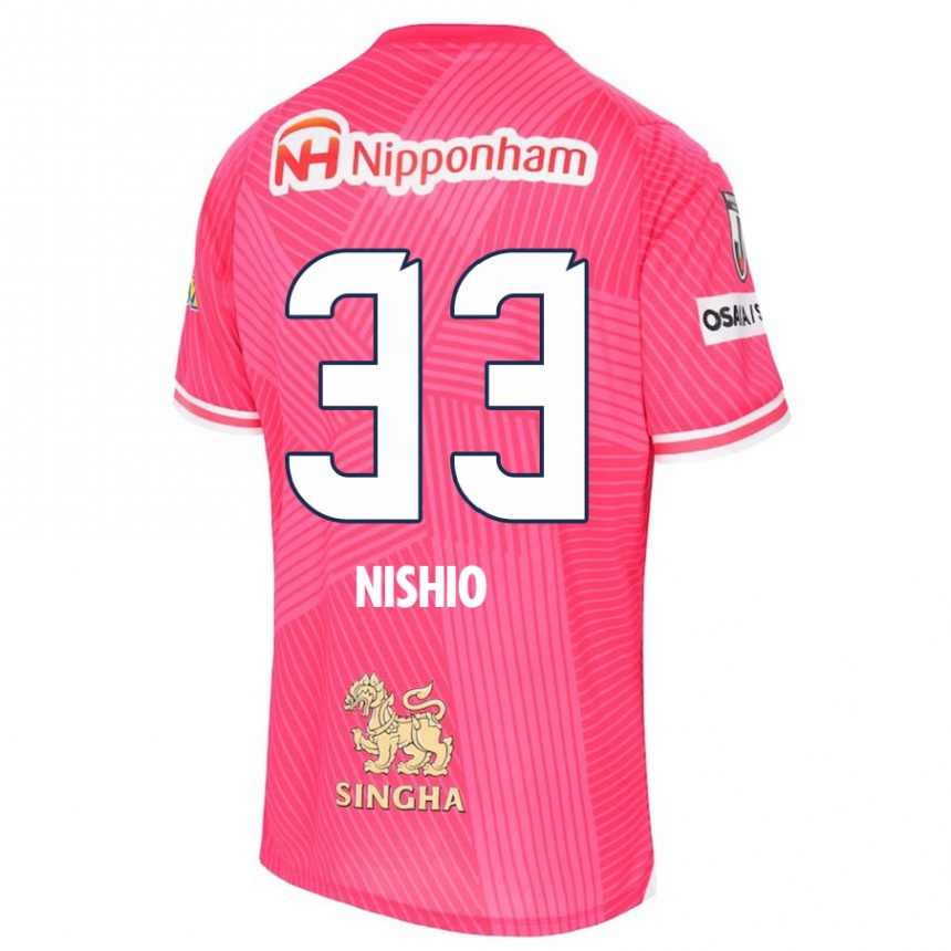 Kids Football Ryuya Nishio #33 Pink White Home Jersey 2024/25 T-Shirt