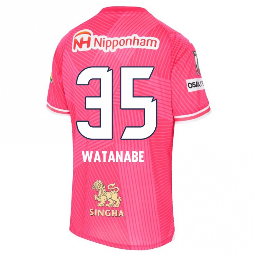 Kids Football Ryo Watanabe #35 Pink White Home Jersey 2024/25 T-Shirt