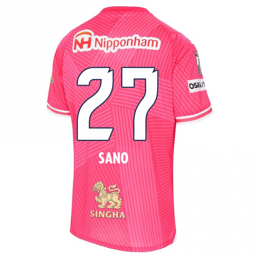 Kids Football Taiki Sano #27 Pink White Home Jersey 2024/25 T-Shirt