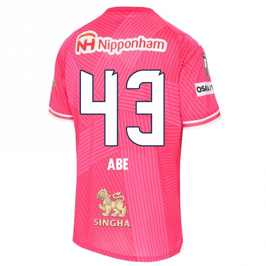 Kids Football Yosei Abe #43 Pink White Home Jersey 2024/25 T-Shirt