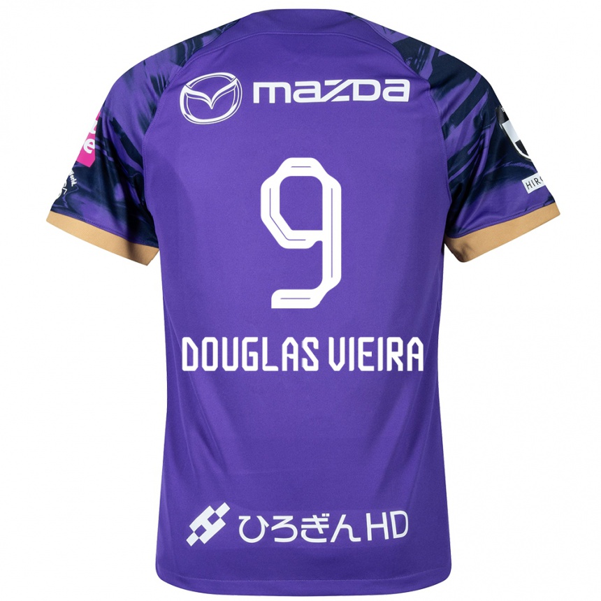 Kids Football Douglas Vieira #9 Purple White Home Jersey 2024/25 T-Shirt