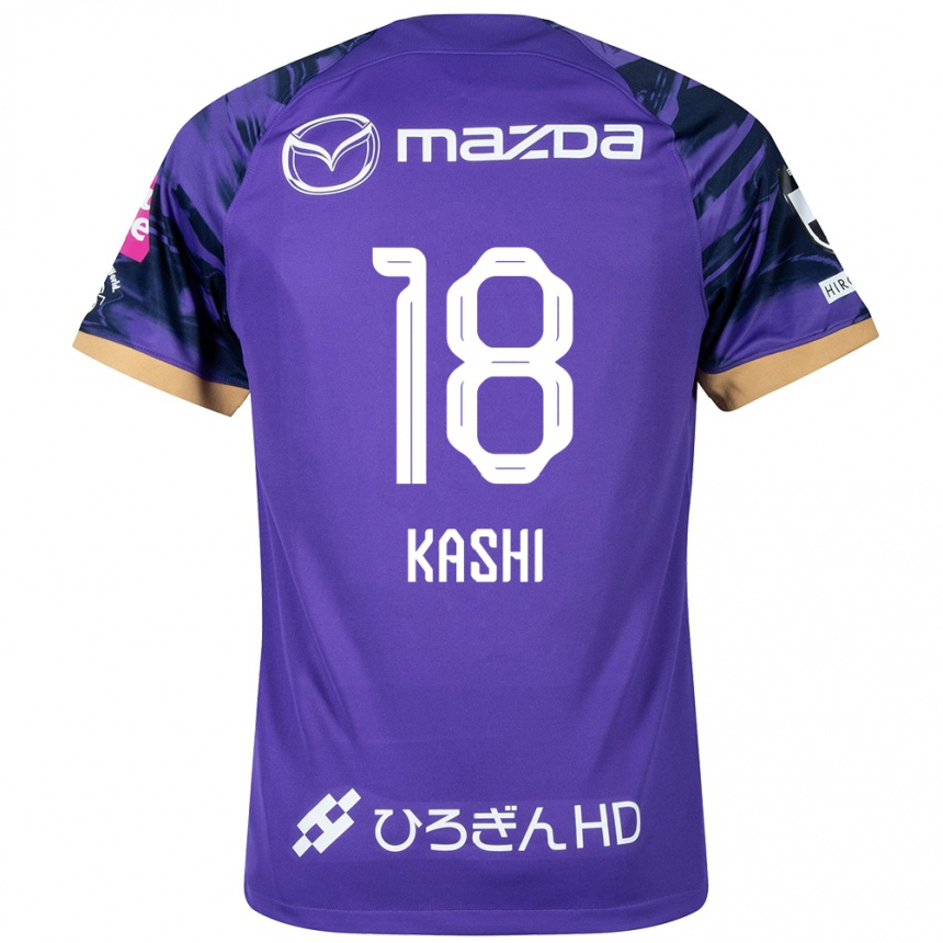 Kids Football Yoshifumi Kashiwa #18 Purple White Home Jersey 2024/25 T-Shirt