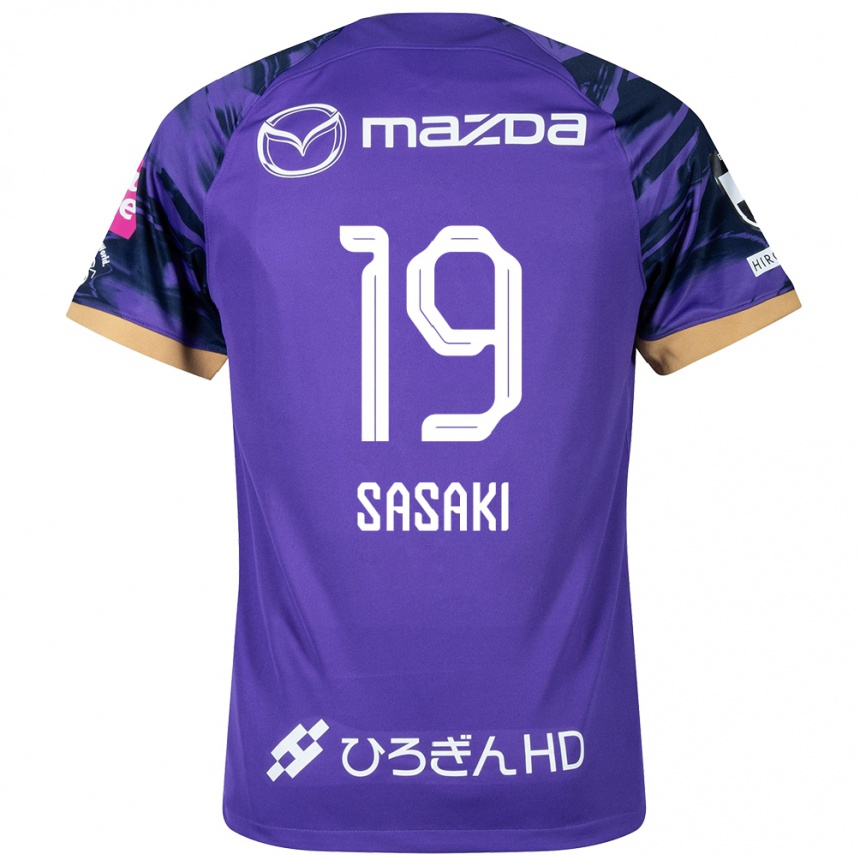 Kids Football Sho Sasaki #19 Purple White Home Jersey 2024/25 T-Shirt