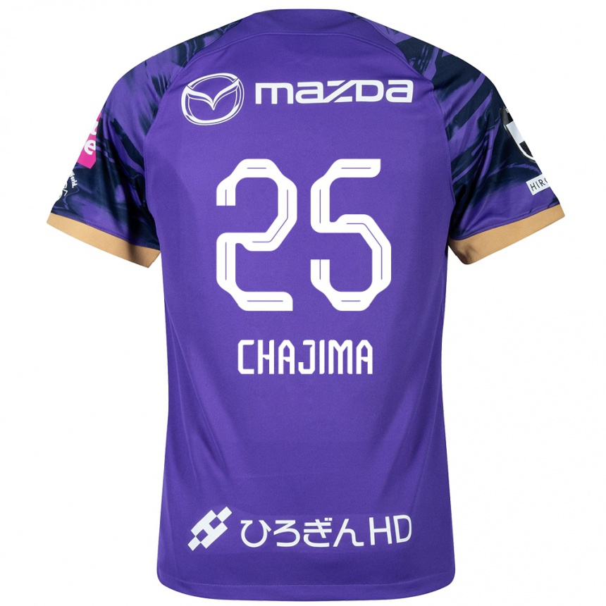 Kids Football Yusuke Chajima #25 Purple White Home Jersey 2024/25 T-Shirt