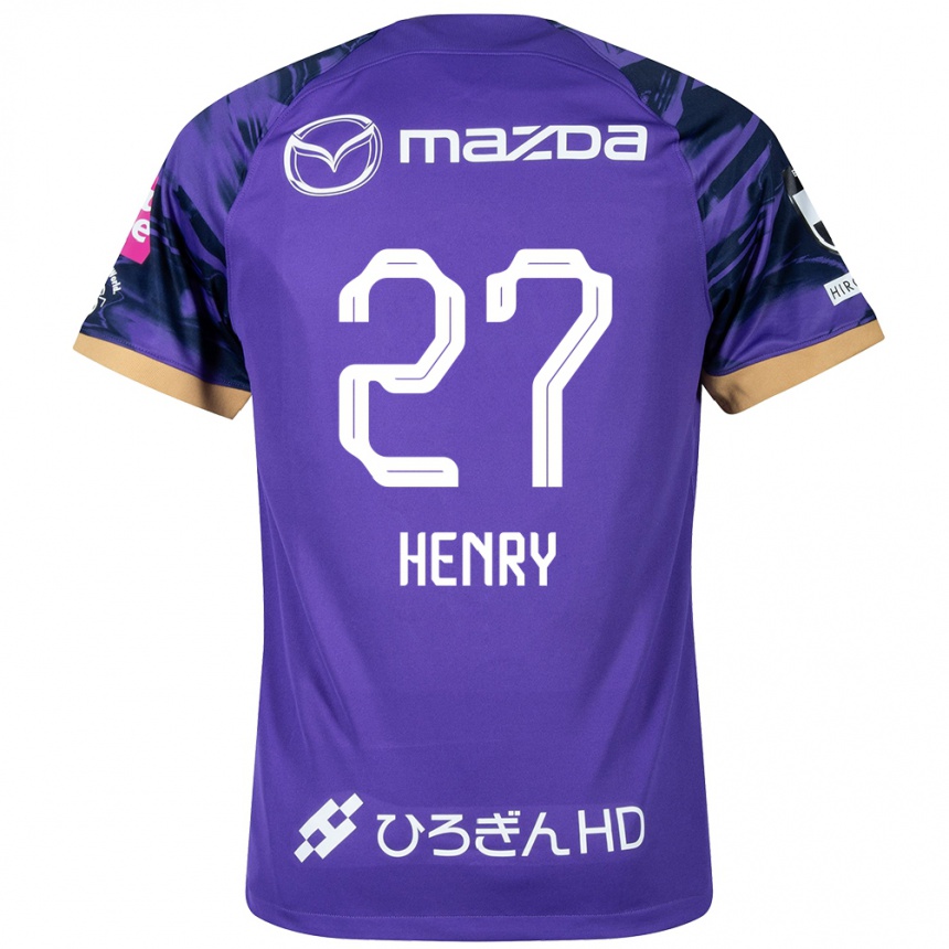 Kids Football Osamu Henry Iyoha #27 Purple White Home Jersey 2024/25 T-Shirt