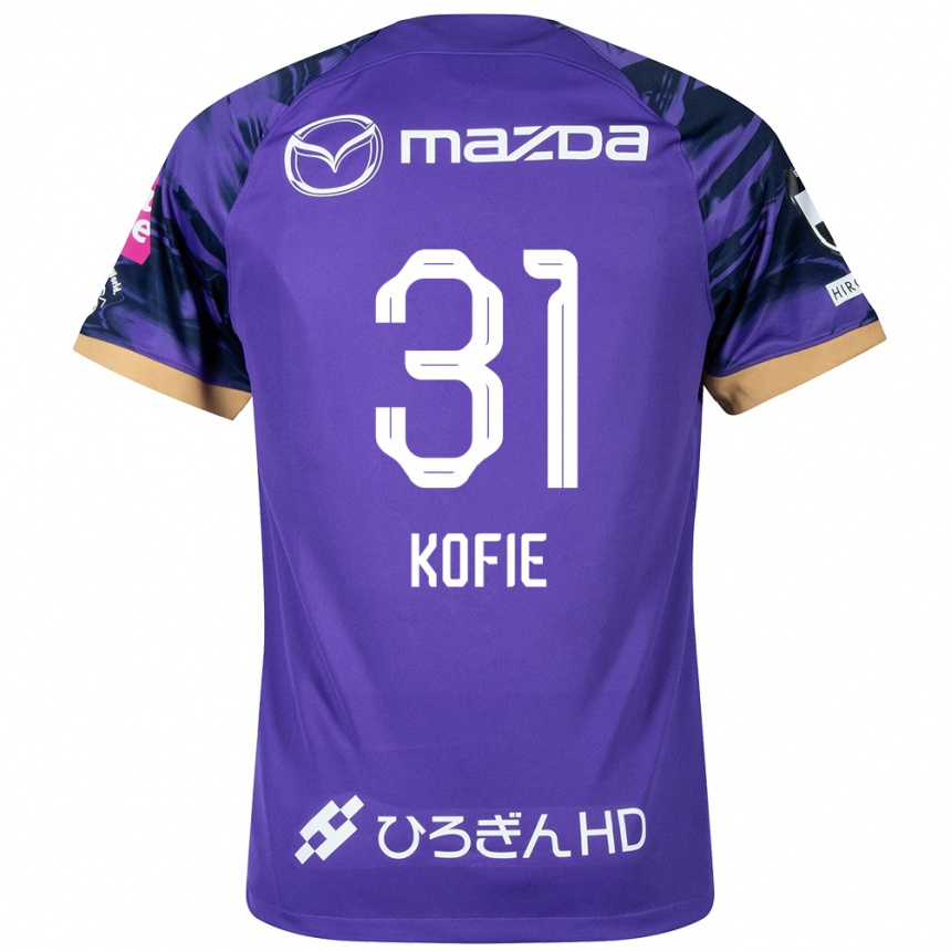 Kids Football Shota Kofie #31 Purple White Home Jersey 2024/25 T-Shirt