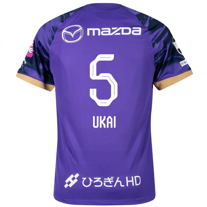 Kids Football Hiroto Ukai #5 Purple White Home Jersey 2024/25 T-Shirt