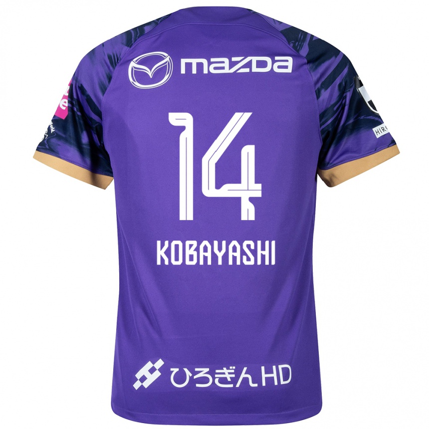 Kids Football Shimon Kobayashi #14 Purple White Home Jersey 2024/25 T-Shirt