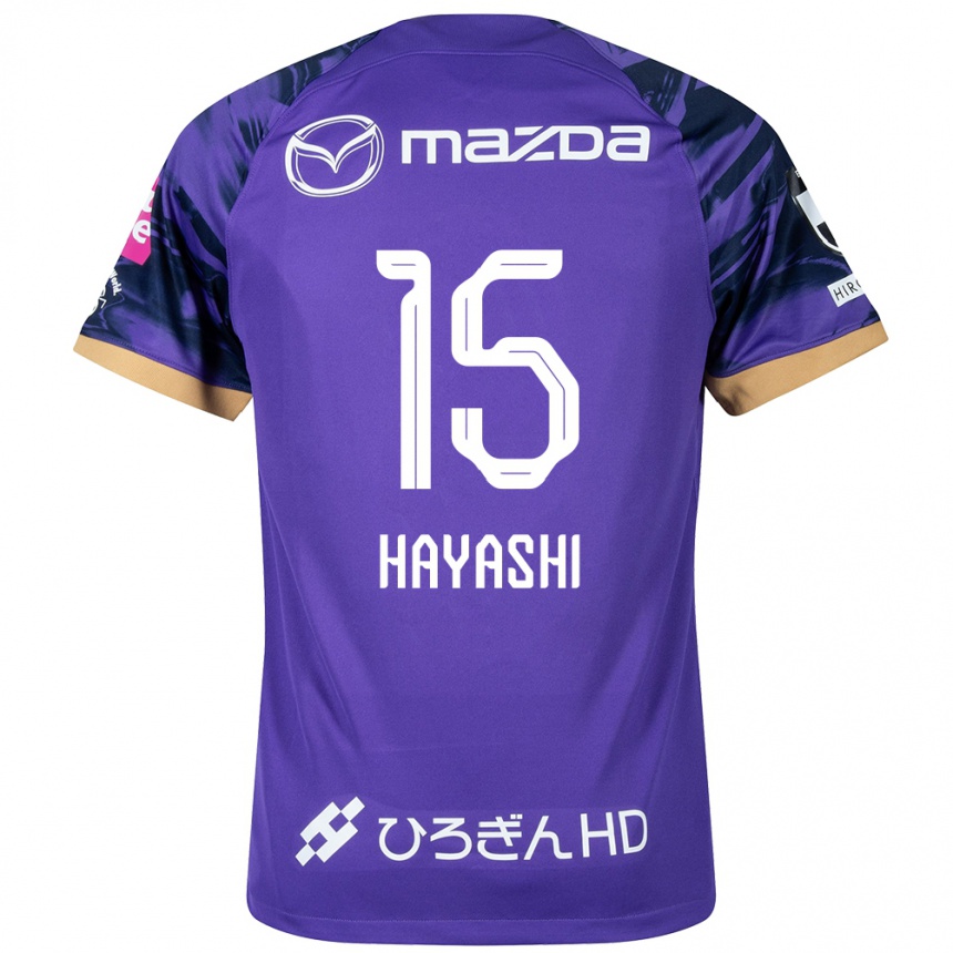 Kids Football Shunta Hayashi #15 Purple White Home Jersey 2024/25 T-Shirt