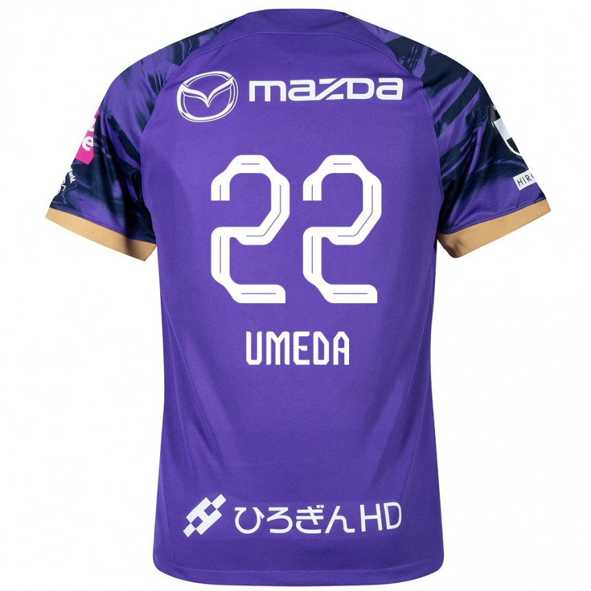 Kids Football Taiga Umeda #22 Purple White Home Jersey 2024/25 T-Shirt