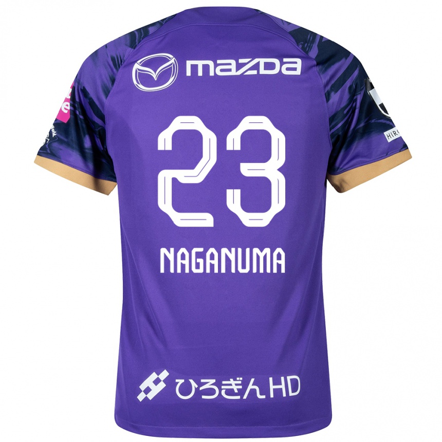 Kids Football Seimei Naganuma #23 Purple White Home Jersey 2024/25 T-Shirt